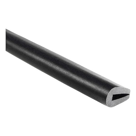 Rubber Edge Trim,100ft L,Black,3/8in W