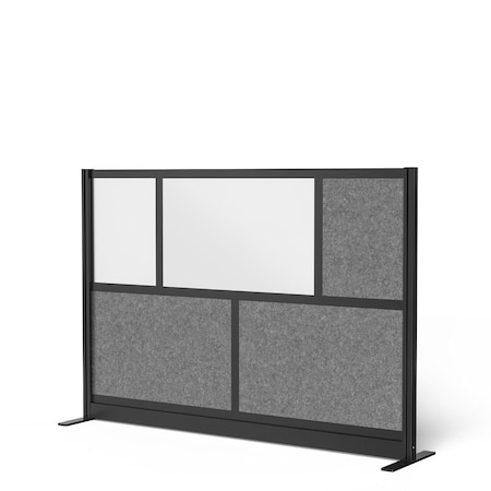 Workflow Modular Wall Room Divider System - Black Frame - 70" x 48" Starter Wall with Whiteboard