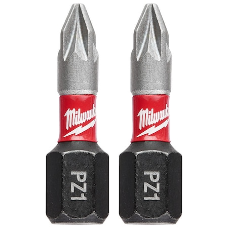 Shockwave 1" Impact Pozidriv No. 1 Insert Bits (2PK)