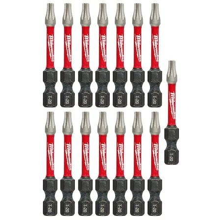 SHOCKWAVE 2" Impact T20 Power Bits, PK15