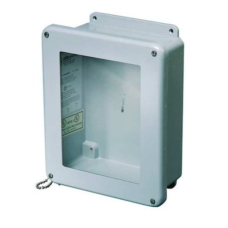 Captive Screws Electrical Enclosures, 9.73 in H, 3.98 in D, 8 in W, 1, 12, 3R, 4X, 6P, Fiberglass