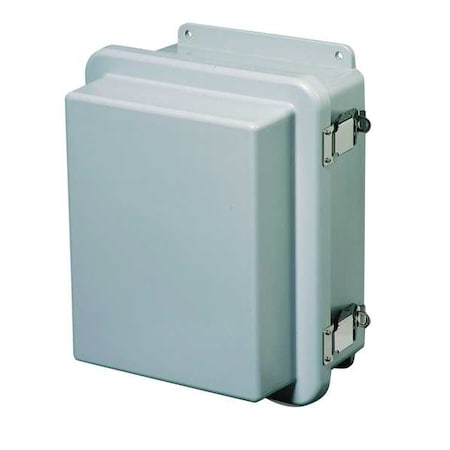 Padlockable Hasp Electrical Enclosures, 9.73 in H, 6.33 in D, 8 in W, 1, 12, 3R, 4X, 6P, Fiberglass