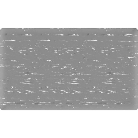 Antifatigue Mat, 3 ft L x 5 ft W, 7/8 in Thickness, Marbleized Vinyl, Gray/White