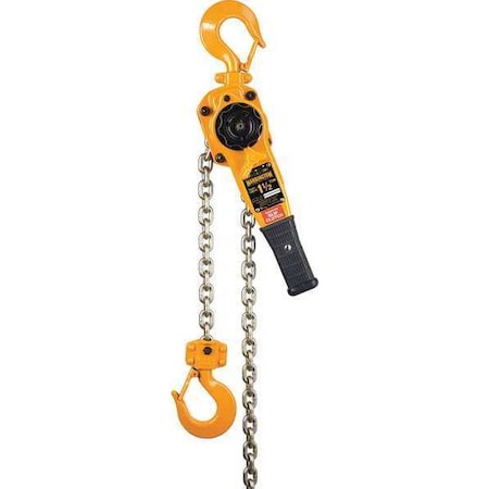 Lever Chain Hoist, 3,000 lb Load Capacity, 20 ft Hoist Lift, 1 1/4 in Hook Opening