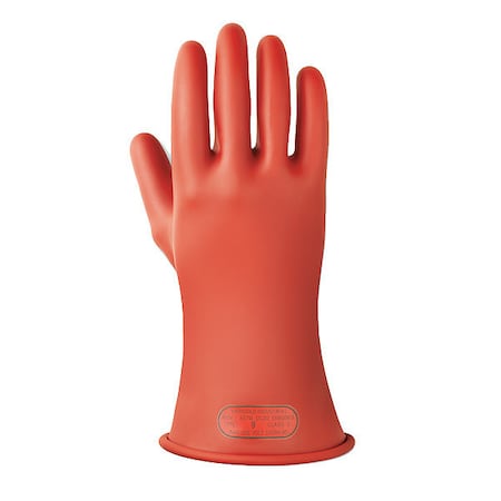 Electrical-Insulating Gloves, 1,000V AC, 1,500V DC, Rubber, 14" Length, Red, Size 12