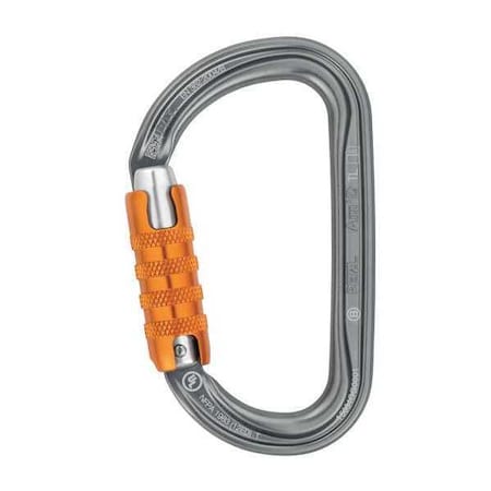 Carabiner, Auto-Lock, 5-5/16" Length, 1" Gate Opening, Aluminum, Gray