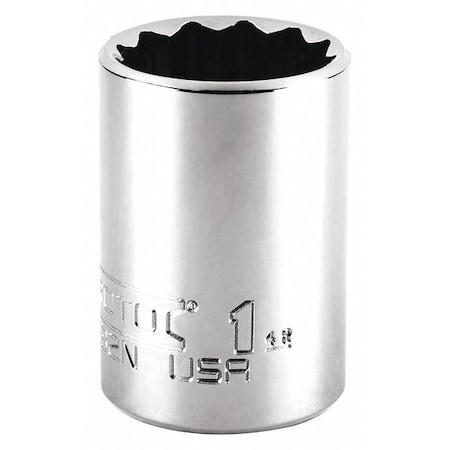 1/2 in Drive, 1" Triple Square SAE, Socket, 12 Points,  Steel, Chrome, 1 in