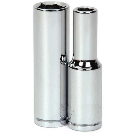 1/2" Drive Impact Socket High Polished Chrome, Deep 1/2"D,6Pt,13mm