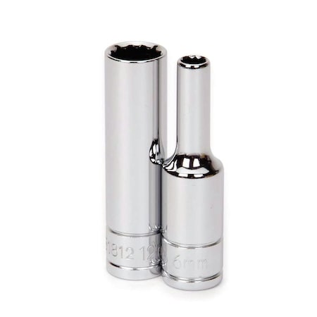3/8" Drive, 10mm Metric Socket, 12 Points, Deep 3/8" D,10mm,12Pt