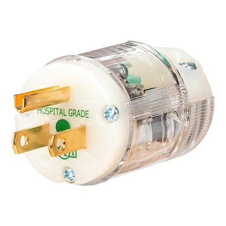 Straight Blade Plug, 5-15P, 15 A, 125V AC, 2 Pole, Spring Clamp Terminals, Grounded