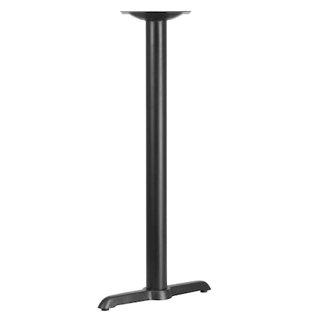 Restaurant Table T-Base with 3" Dia. Bar, 22 in W, 5 in L, 40.5 in H, Cast Iron, Iron, Black