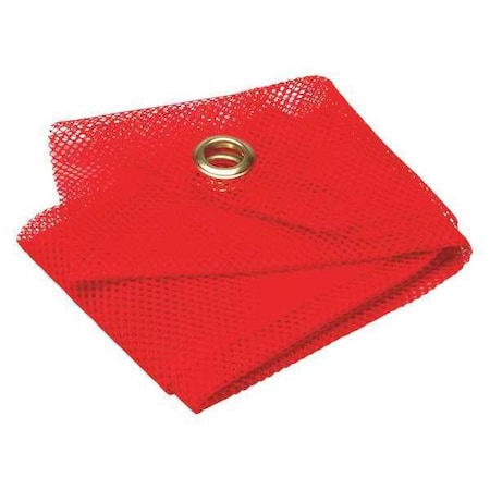 Red Mesh Warning Flag,w/Grommet,24x24