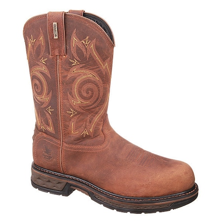 Men's Western Boot, 11, Composite Toe, 11 in H, Brown, GB00239
