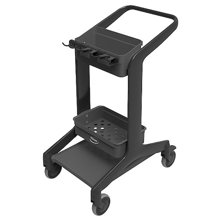 Janitorial Cart,Swivel,Black,PPP,23.4 lb