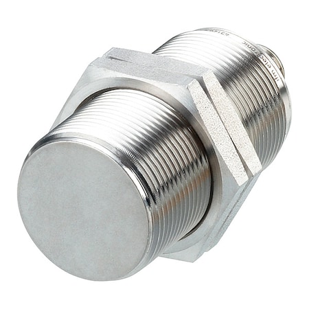 Cylindrical, Inductive Proximity Sensor, 30 mm Dia., Stainless Steel, M12, 3 Wires, Shielded