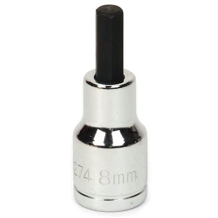 1/2" Dr, 17mm Size, Metric Hex Bit Socket, 6 Pts