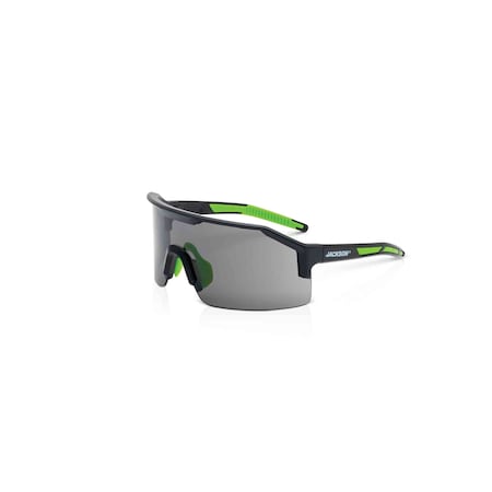 Maxview+, Safety Glasses, Anti-Fog & Anti-Scratch, Smoke Lens, Black/Green Frame, Half-Frame