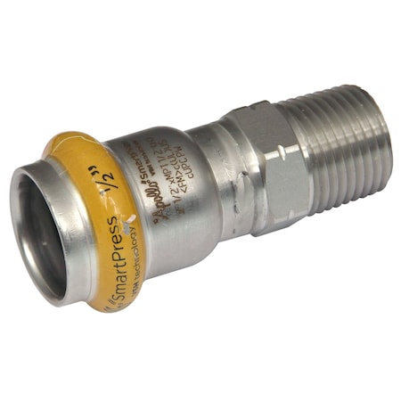 Strt, SS, Press-fit 3/4 in, MNPT 3/4 in