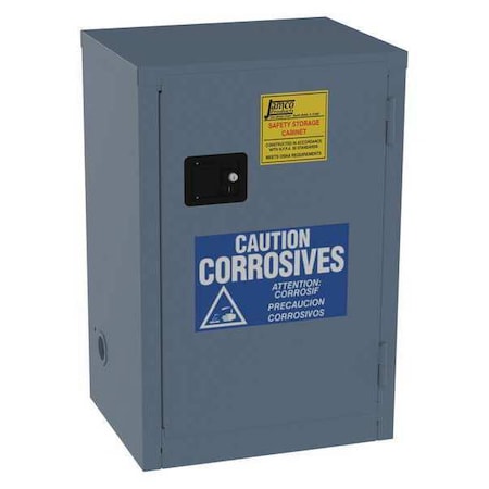 Hazardous Material Storage Cabinet, 12 gal, 1 Shelves, Steel, 23 in W x 35 in H x 18 in D, Blue