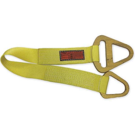 Synthetic Web Sling, Type 1, 3 ft L, 2 in W, Nylon, Yellow