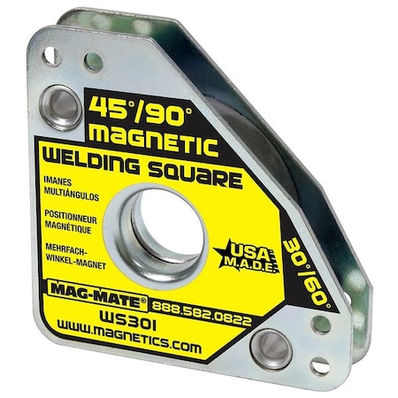 Magnetic Weld Square,3-3/4x3/4in,60lb