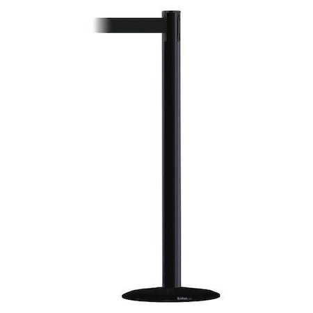 Barrier Post with Belt, Black, 13 ft Length, 38 in Post Height, No Legend