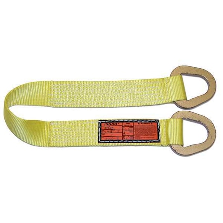 Synthetic Web Sling, Type 2, 4 ft L, 3 in W, Nylon, Yellow