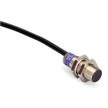 Cylindrical, Inductive Proximity Sensor, 12 mm Dia., Brass, M12, 3 Wires, Shielded