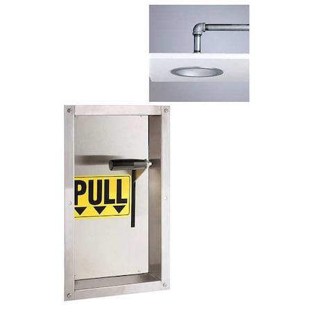 Emerg Shwr,Recessed,Brass Shwr Hd,8 in