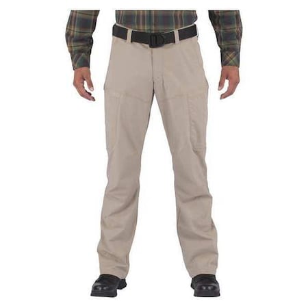 Men's Tactical Pants, 34 in, Khaki, 67% Polyester/33% Cotton Flex-Tac Canvas