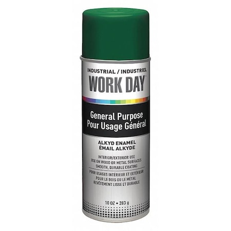 Spray Paint, Green, Gloss, Solvent, 10 oz