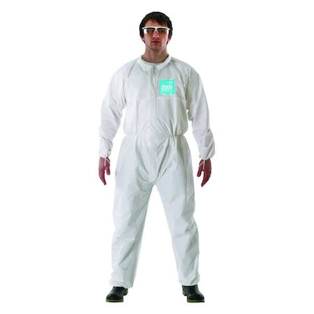 Collared Coveralls, S, White, Microporous Laminate