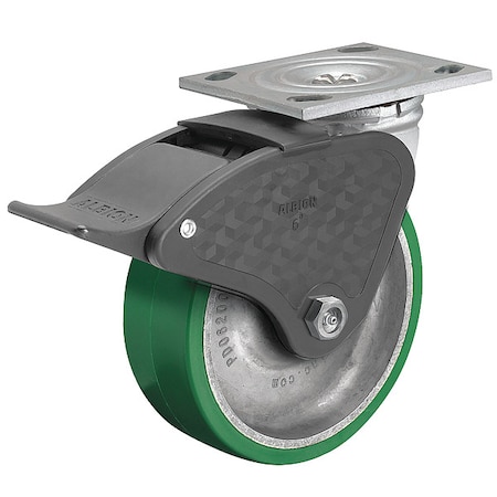 4" X 2" Non-Marking Polyurethane Swivel Caster, Total Lock Brake, Loads Up To 700 lb