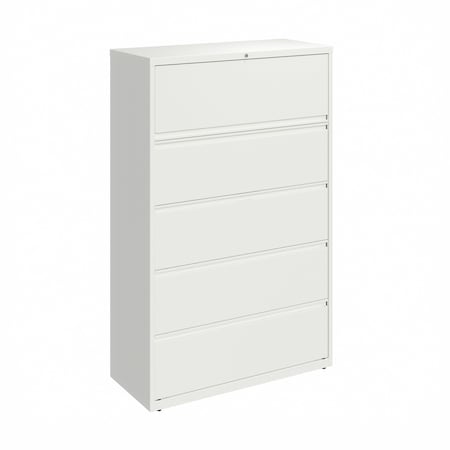 42 in W 5 Drawer Lateral File Cabinet, White,  A4/Legal/Letter