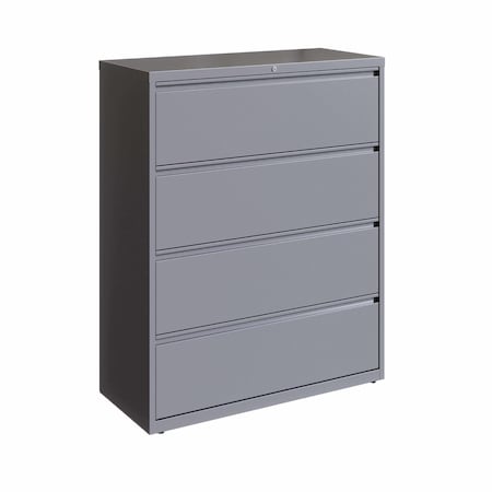 42 in W 4 Drawer Lateral File Cabinet, Arctic Silver,  A4/Legal/Letter