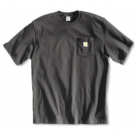 Men's T-Shirt, Cotton, Pullover, 1 Pocket(s), Black, 3XL