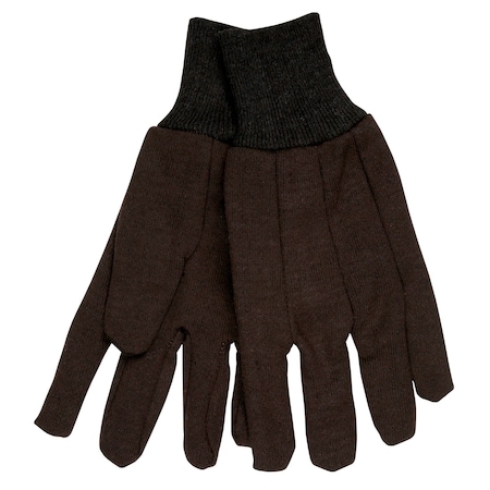 Gloves, Cotton, Brn, Large, 8 oz., PK12