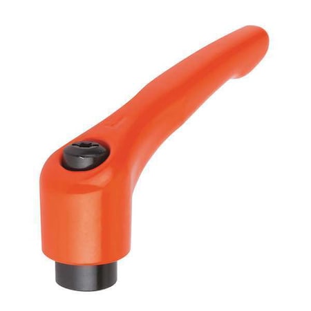 Adjustable Handle, Modern Design, Sz. 3, 5/16-18, Die Cast Zinc Orange RAL 2004, Comp: Steel
