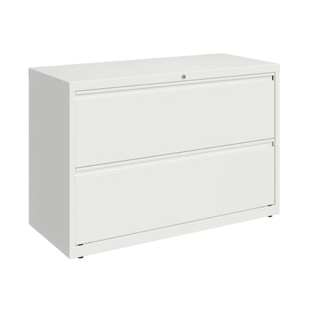 42 in W 2 Drawer Lateral File Cabinet, White,  A4/Legal/Letter