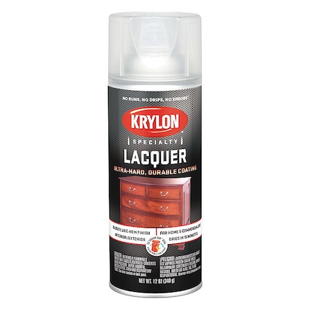 Spray Paint, Clear, Gloss, Solvent, 12 oz