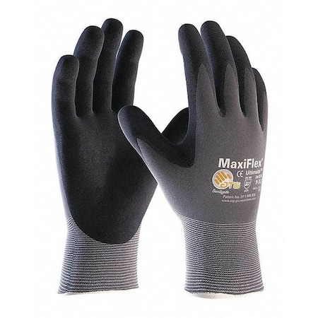 MaxiFlex Ultimate Seamless Knit Gloves, Foam Nitrile Coated, Palm/Finger, Black/Gray, S, 1 Pair