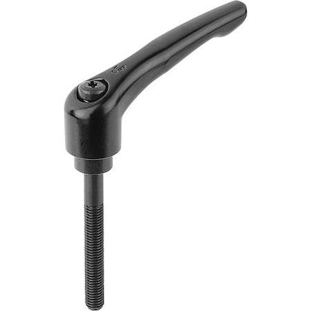 Adjustable Handle, Modern Design, Sz. 4, M10X90, Die Cast Zinc Black Satin, Comp: Steel