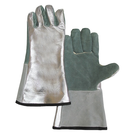 Welding Gloves, Slip-On Cuff, Wing Thumb, Cowhide, Universal, 1 PR