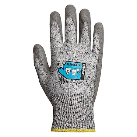 Cut Resistant Coated Gloves, Cut Level A5 ,Palm Coated ,Polyurethane ,Smooth ,8 1 PR