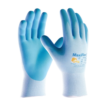 Coated Gloves, Foam Nitrile, Palm, Not Rated Abrasion Level, Blue, L 12 PK
