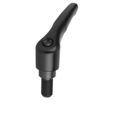Adjustable Handle, Modern Design, Sz. 0, 1/4-20X20, Die Cast Zinc Black Satin, Comp: Steel