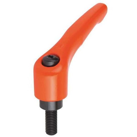 Adjustable Handle, Modern Design, Sz. 2, M08X50, Die Cast Zinc Orange RAL 2004, Comp: Steel