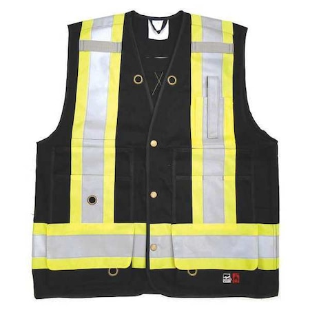 Safety Vest,Black,2XL,29-1/2" L,Class 1