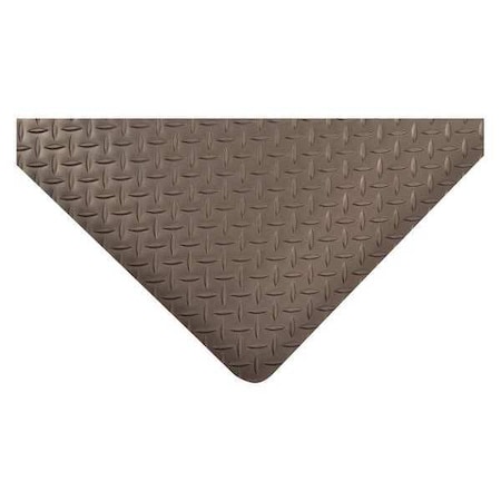 Antifatigue Mat, 10 ft. L x 2 ft. W, 9/16" Thickness, Vinyl, Diamond Plate, Black