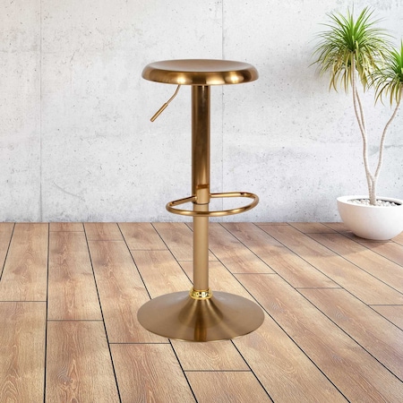 Chair, Madrid, Adjstbl, Retro, Barstool, Gold